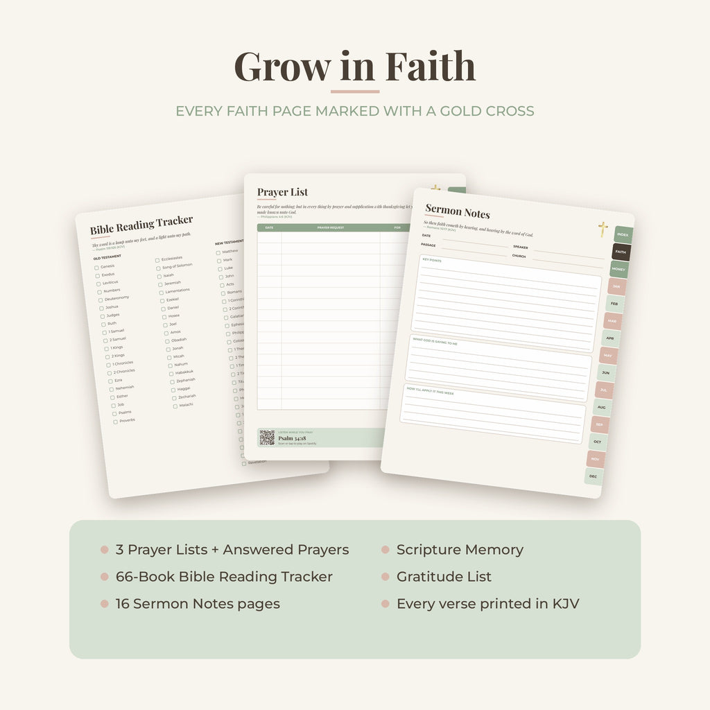 Firstfruits Planner – Christian Faith & Finance Digital Planner | Undated, Hyperlinked