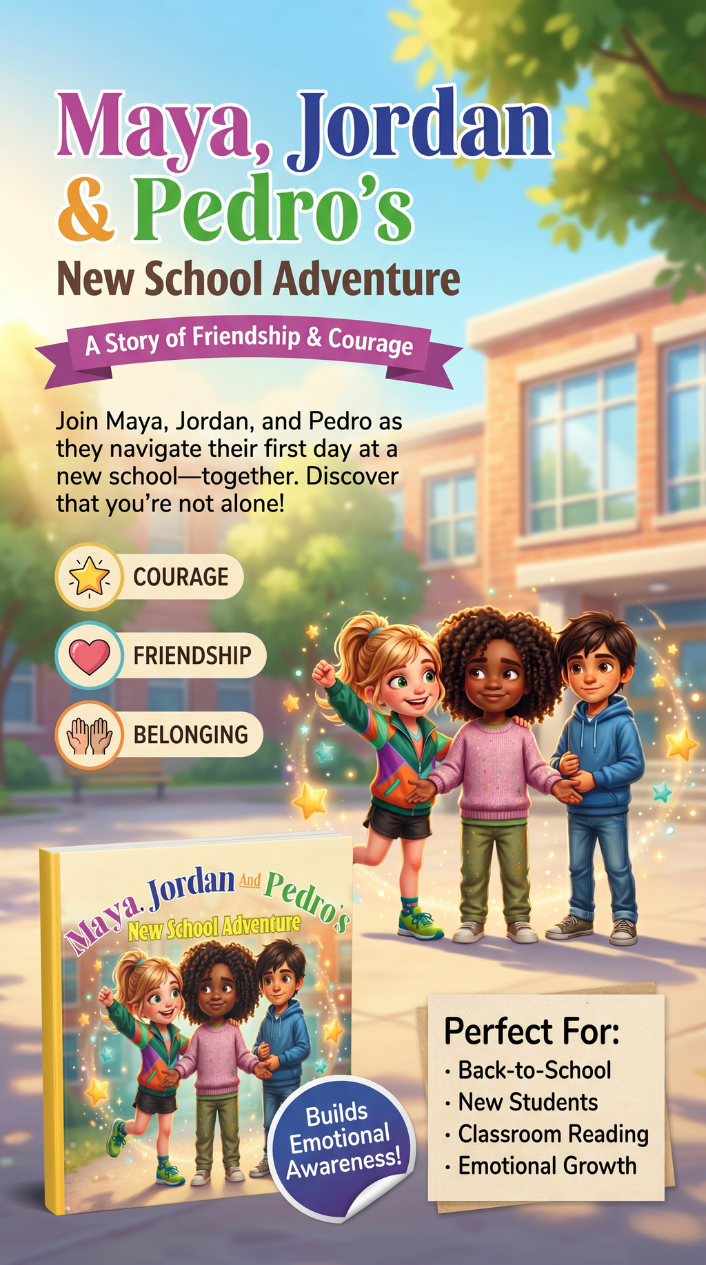 Maya, Jordan & Pedro's New School Adventure (Ebook)