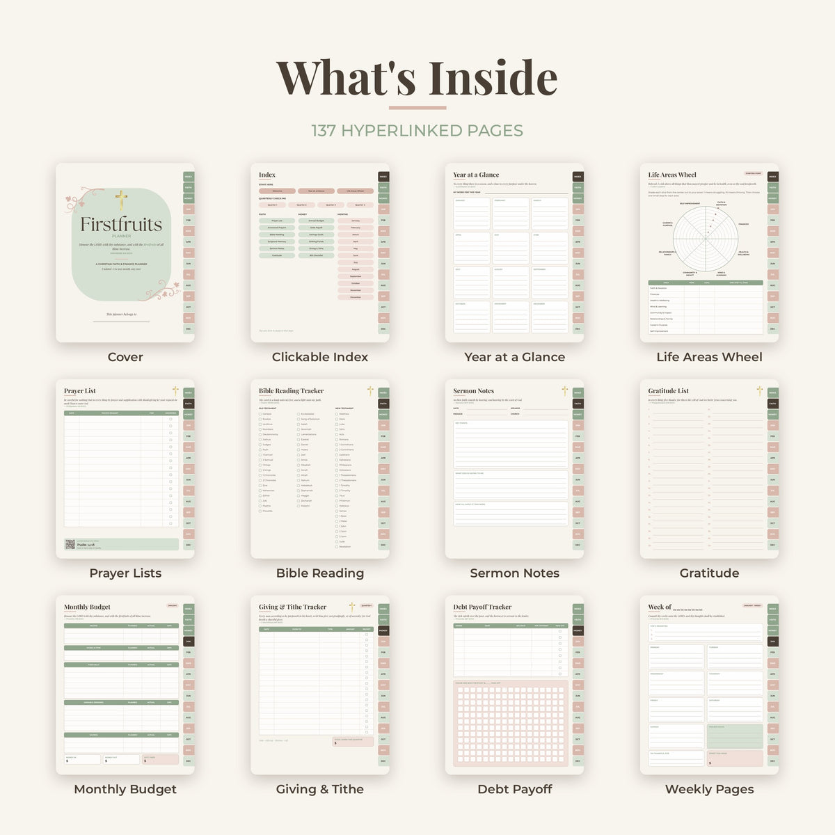 Firstfruits Planner – Christian Faith & Finance Digital Planner | Undated, Hyperlinked